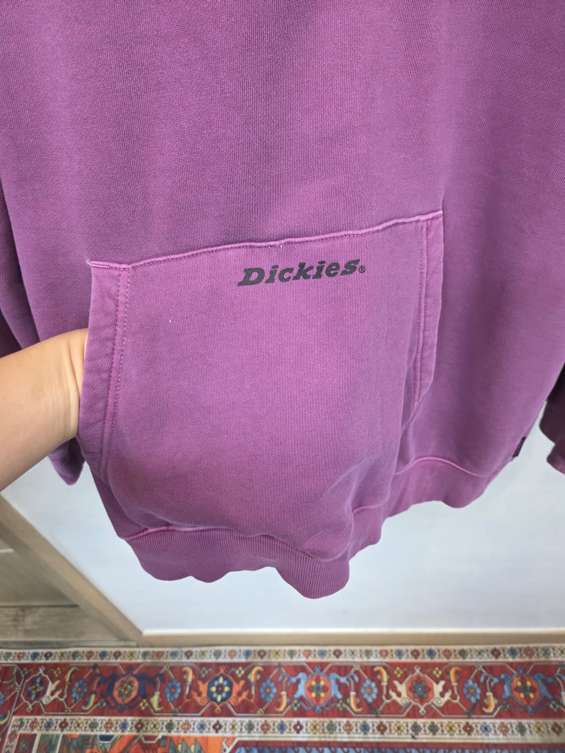디키즈 가먼트다잉 기모 맨투맨 퍼플 xl 상품이미지4