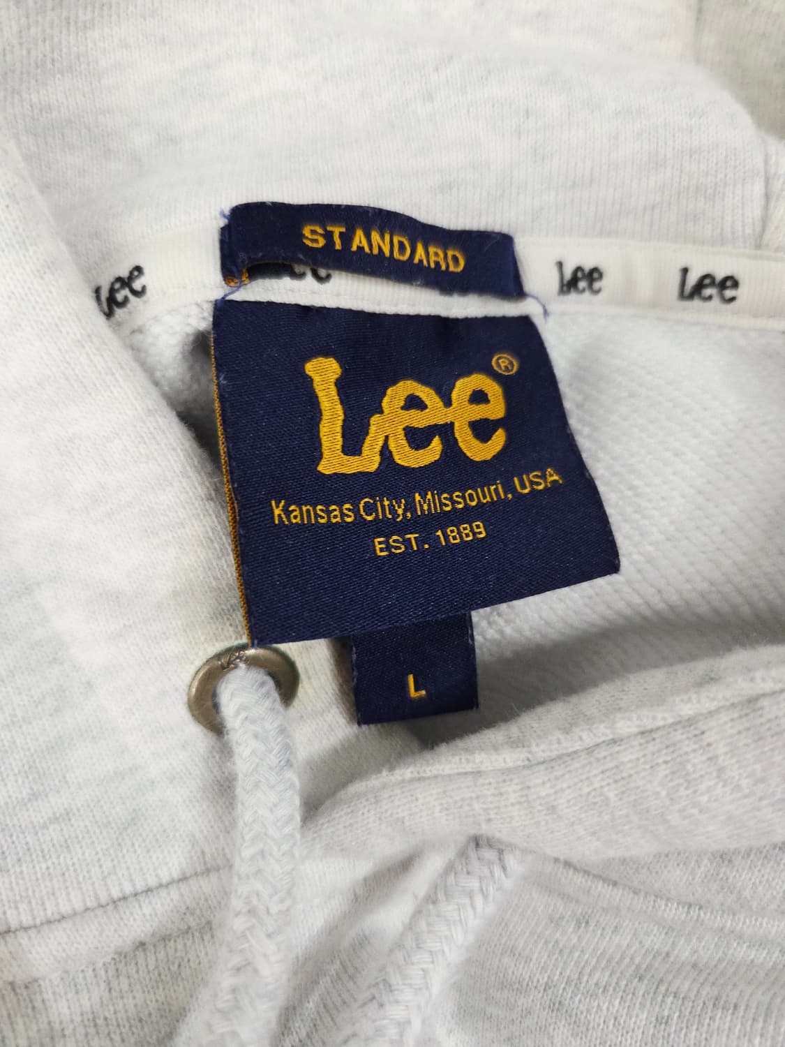 Lee 리 라이트 그레이 후드티_L 상품이미지5