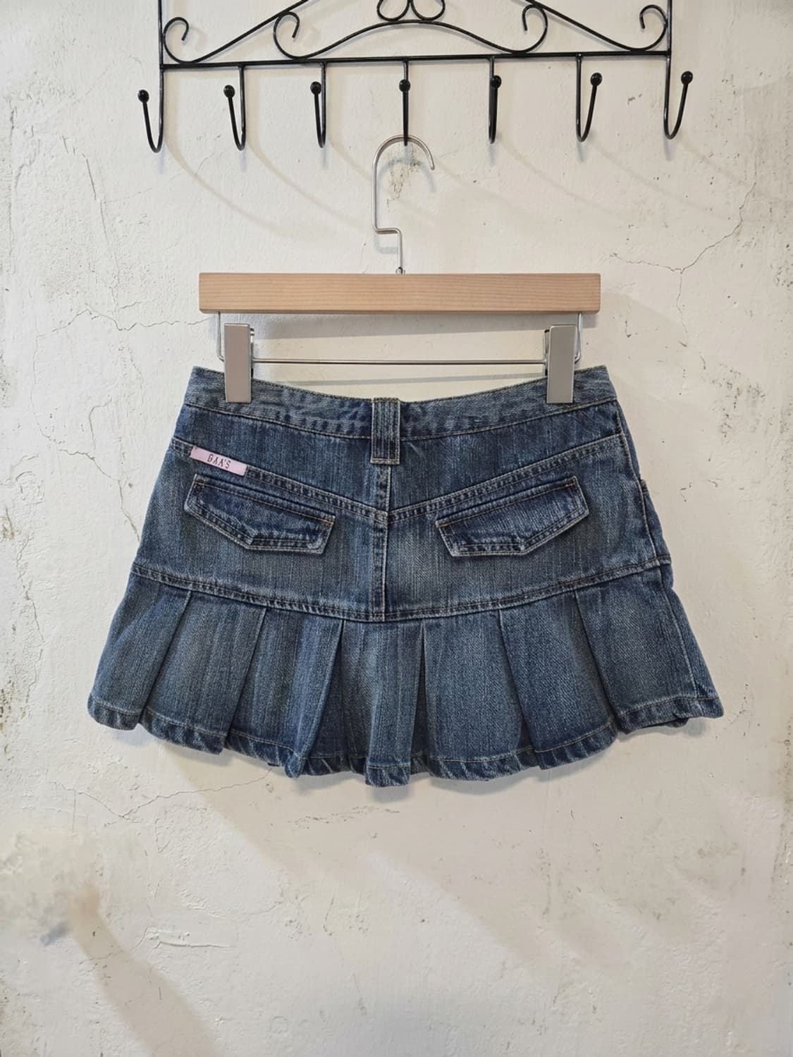 DAKS 데님 플리츠 미니스커트 M 상품이미지2