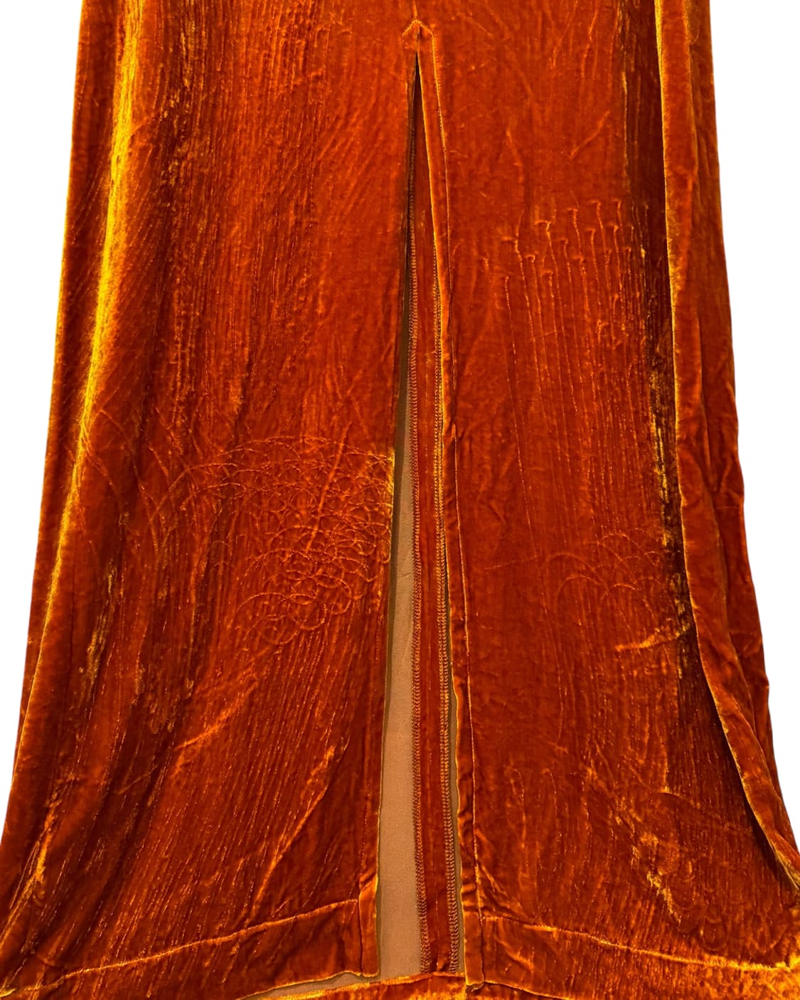 드리스 반 노튼 오렌지 벨벳 프론트 슬릿 맥시 드레스 상품이미지7