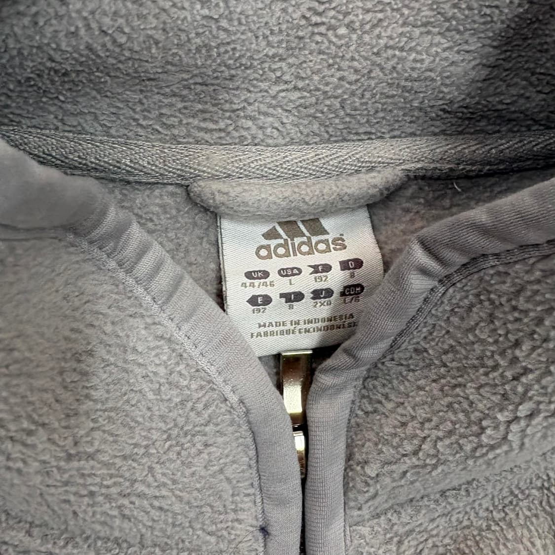 아디다스 00s 일본판 연그레이 플리스 자켓 대장급 후리스 희귀져지(L) 상품이미지4