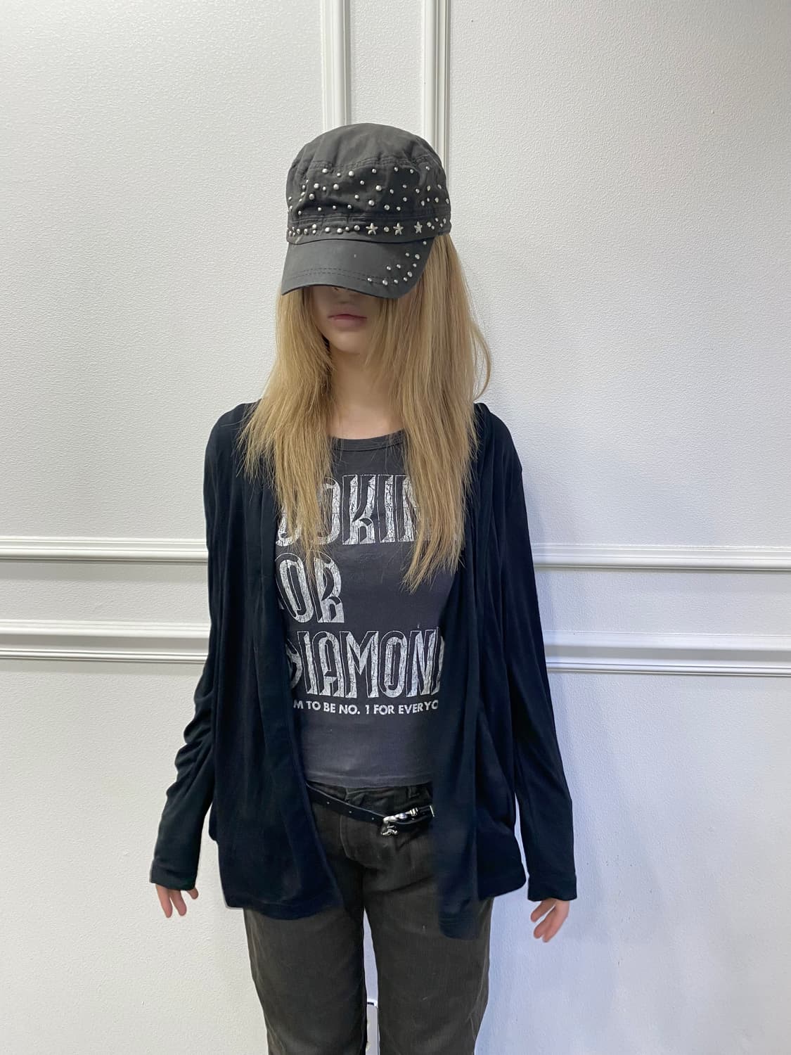 Y2K Chic Mood Black Cardigan 상품이미지1