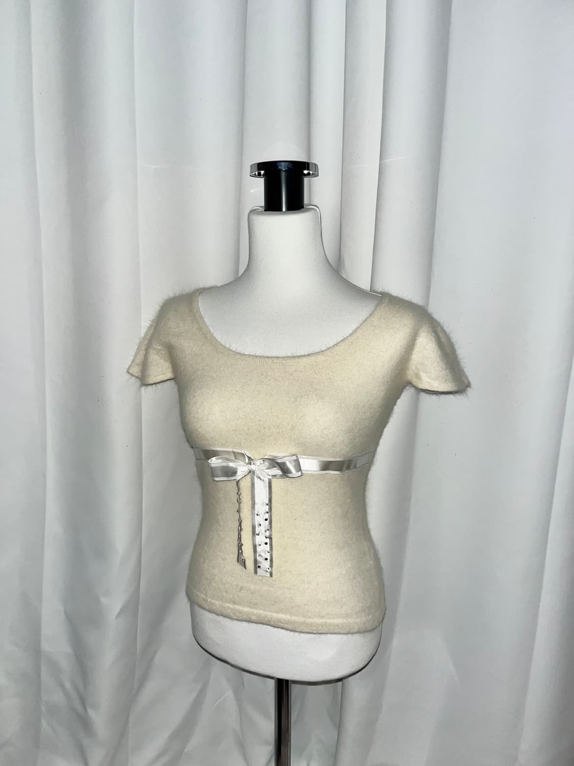 Pinky Girls 리본 니트 탑 상품이미지1