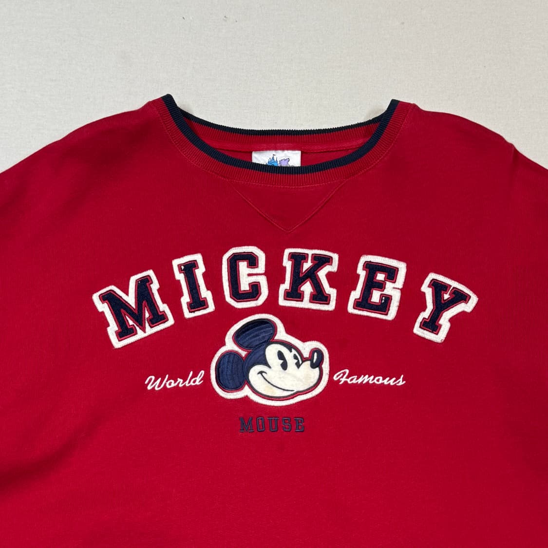 XL) 디즈니랜드 미키마우스 레드 맨투맨 티셔츠 상품이미지3