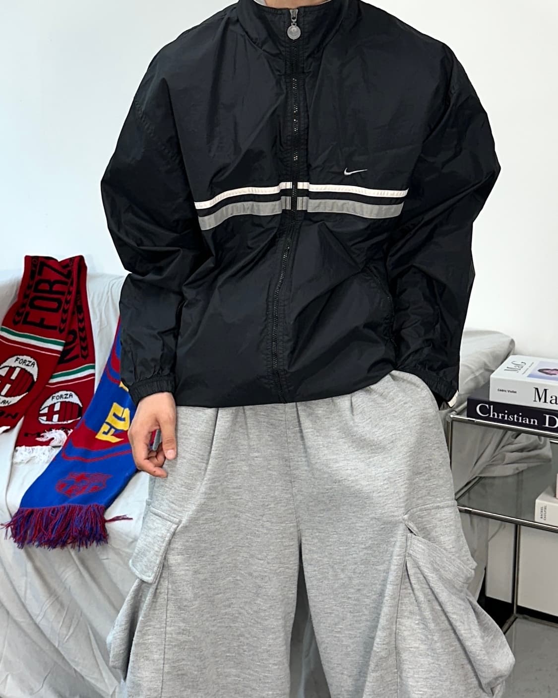 나이키 블랙 올드스쿨 바람막이 M 상품이미지2