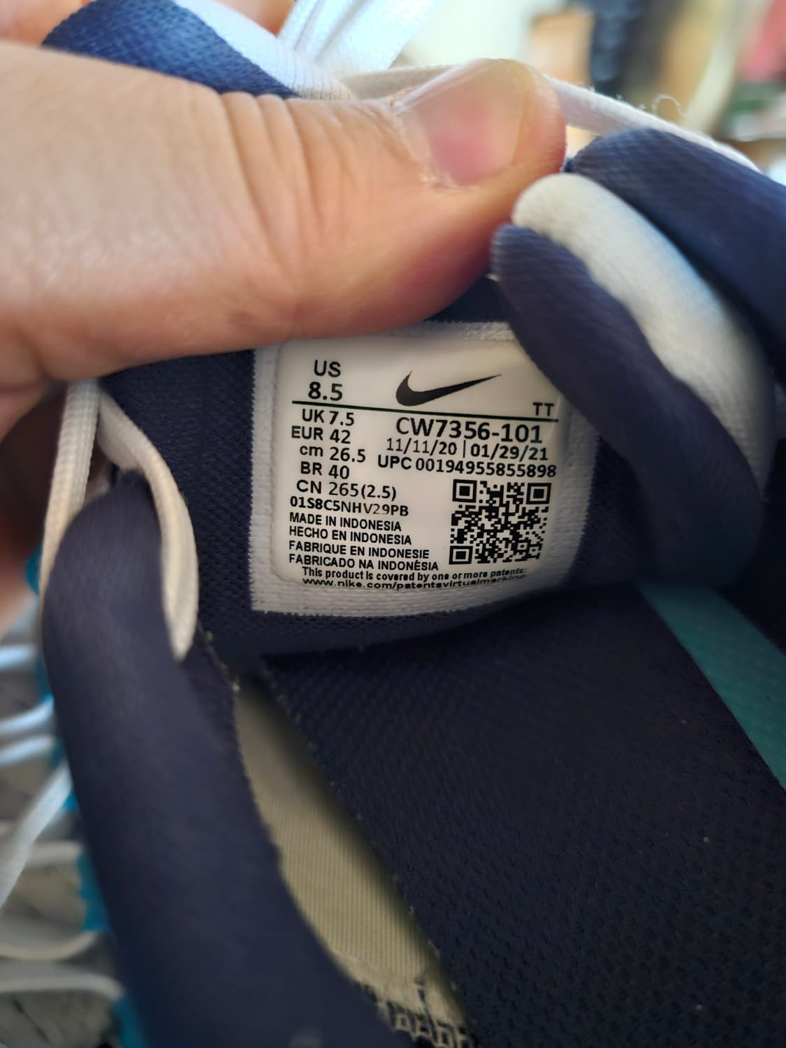 나이키 에어줌 페가수스 38 흰파 265 상품이미지6