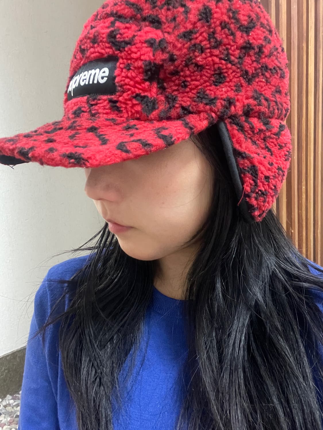 ⭐️레어⭐️슈프림 레오파드 플리스 이어플랩 캠프캡 상품이미지1