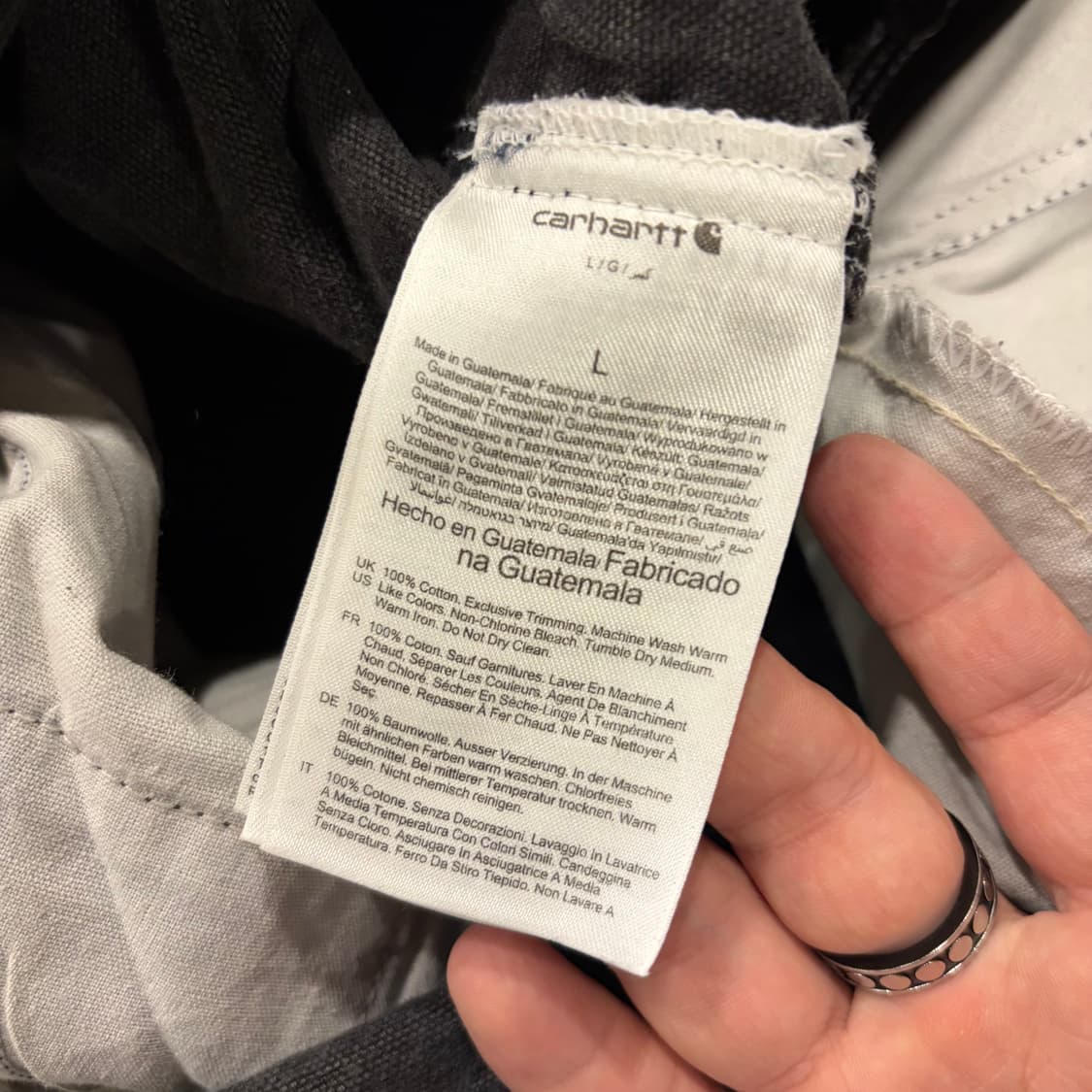 [L] 칼하트 블랙 더블니 워크 오버롤 멜빵 D638 상품이미지9