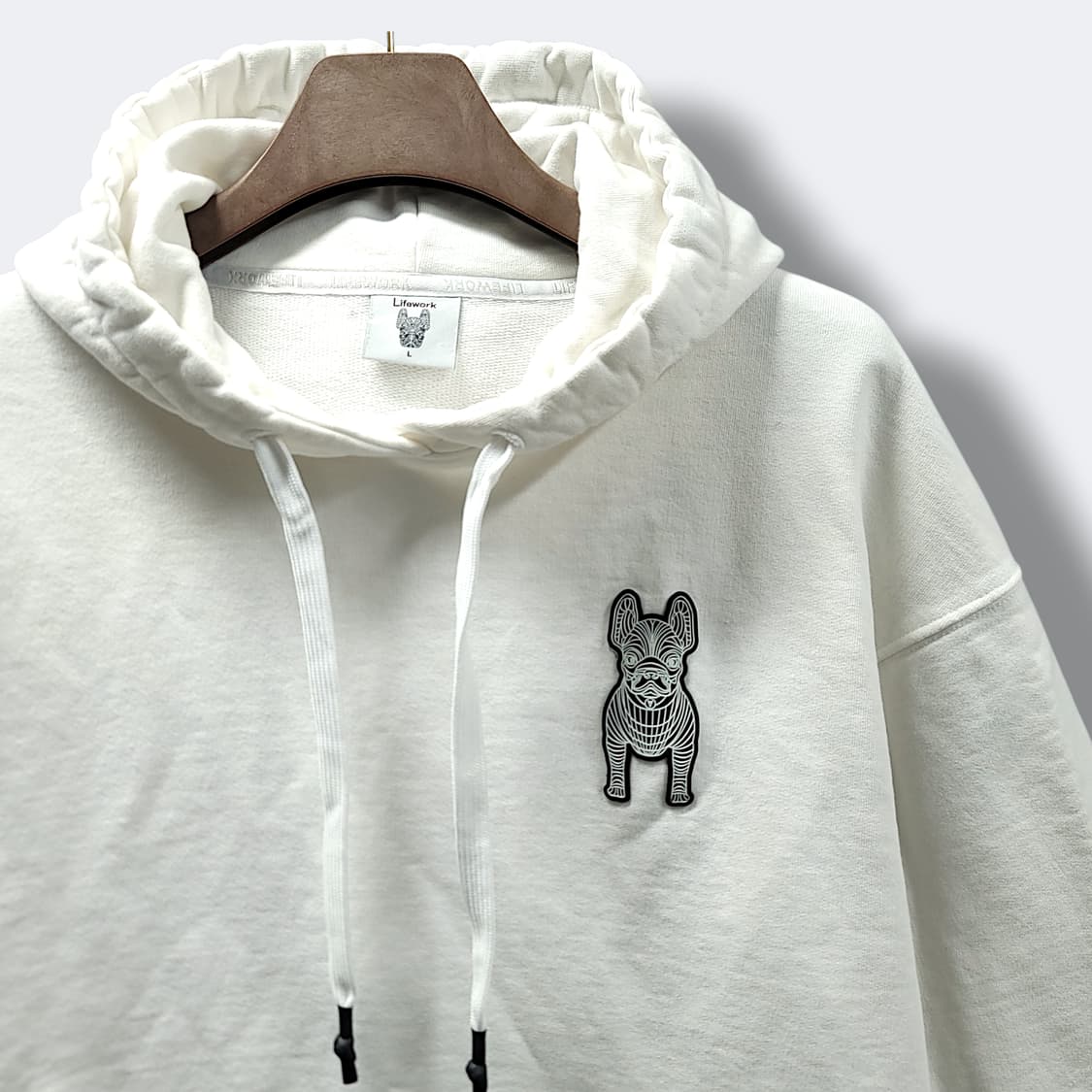 [L] 라이프워크 화이트 라독 빅로고 후드 티셔츠 상품이미지4