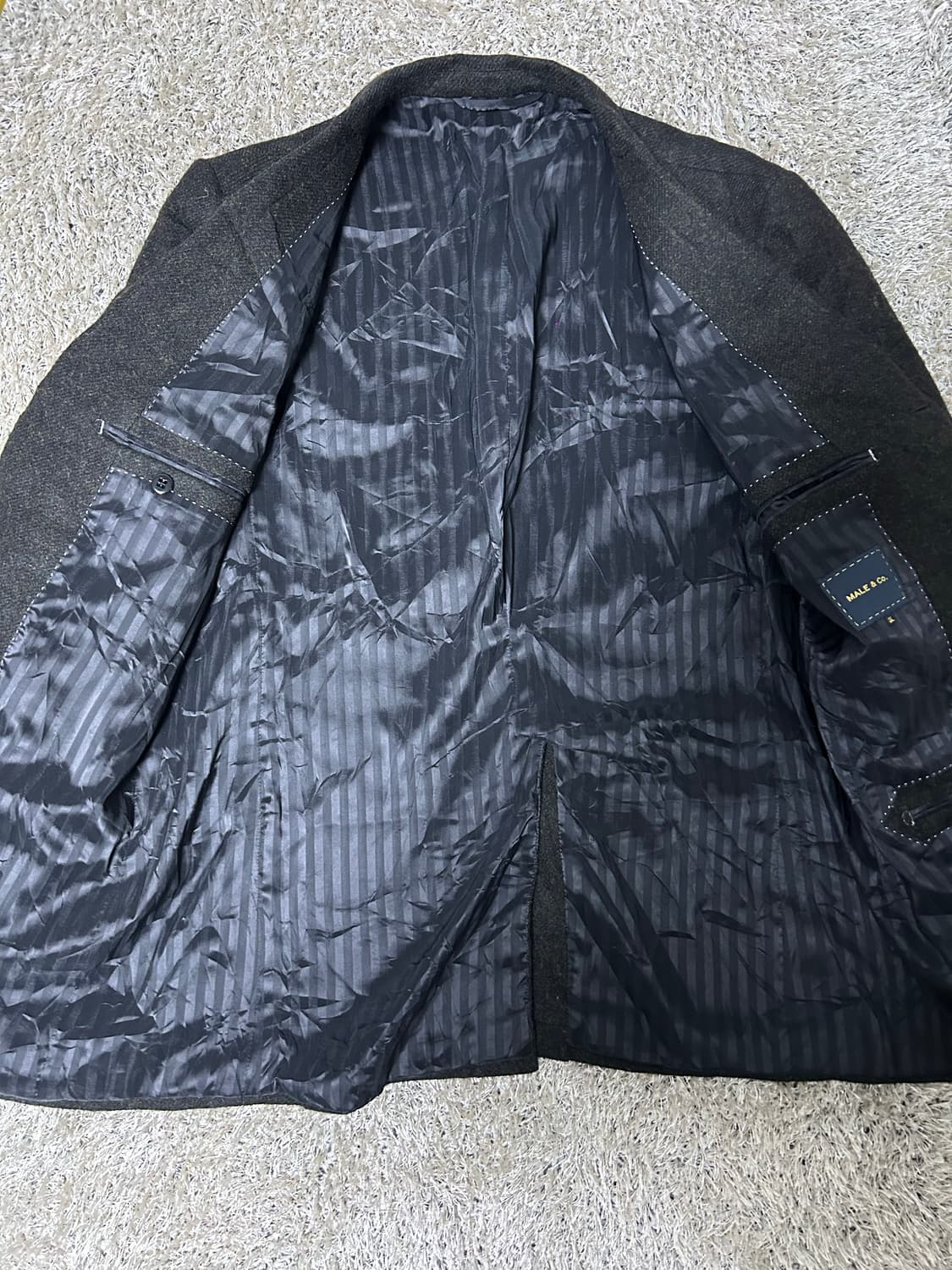 일본판 MALE &CO 울 체크 블레이저 사이즈 105~110 상품이미지4