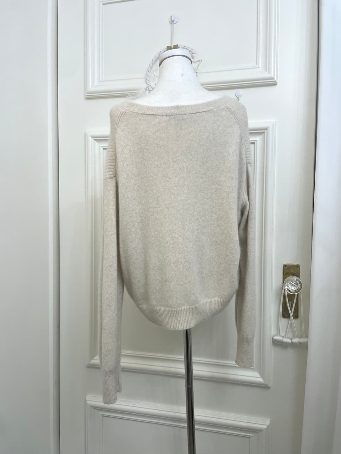 ivory melange angora loose cardigan&lace 상품이미지3