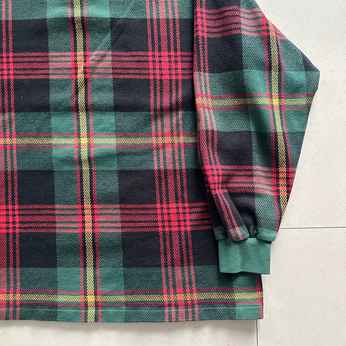 90s 폴로 랄프로렌 타탄 체크 럭비 셔츠 L  상품이미지9