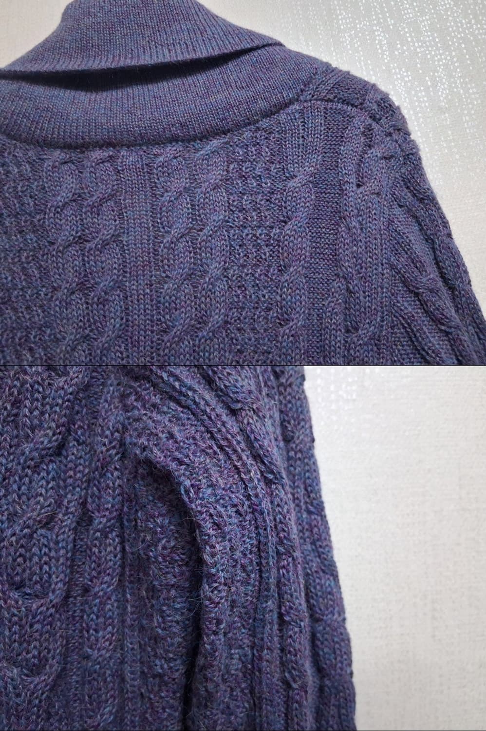 일본빈티지 IFER Knit wear 알 숄카라 알파카 꽈배기울니트  상품이미지6