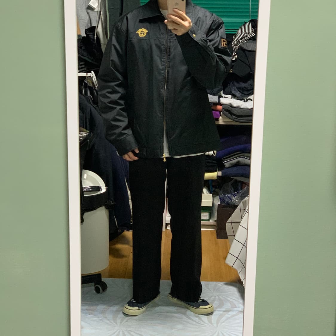 베르사체 미니로고 블루종자켓(정품) 상품이미지3