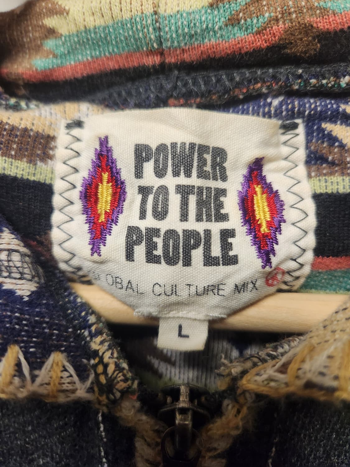 일본빈티지 파워투더피플 보헤미안 후드집업 L 상품이미지3