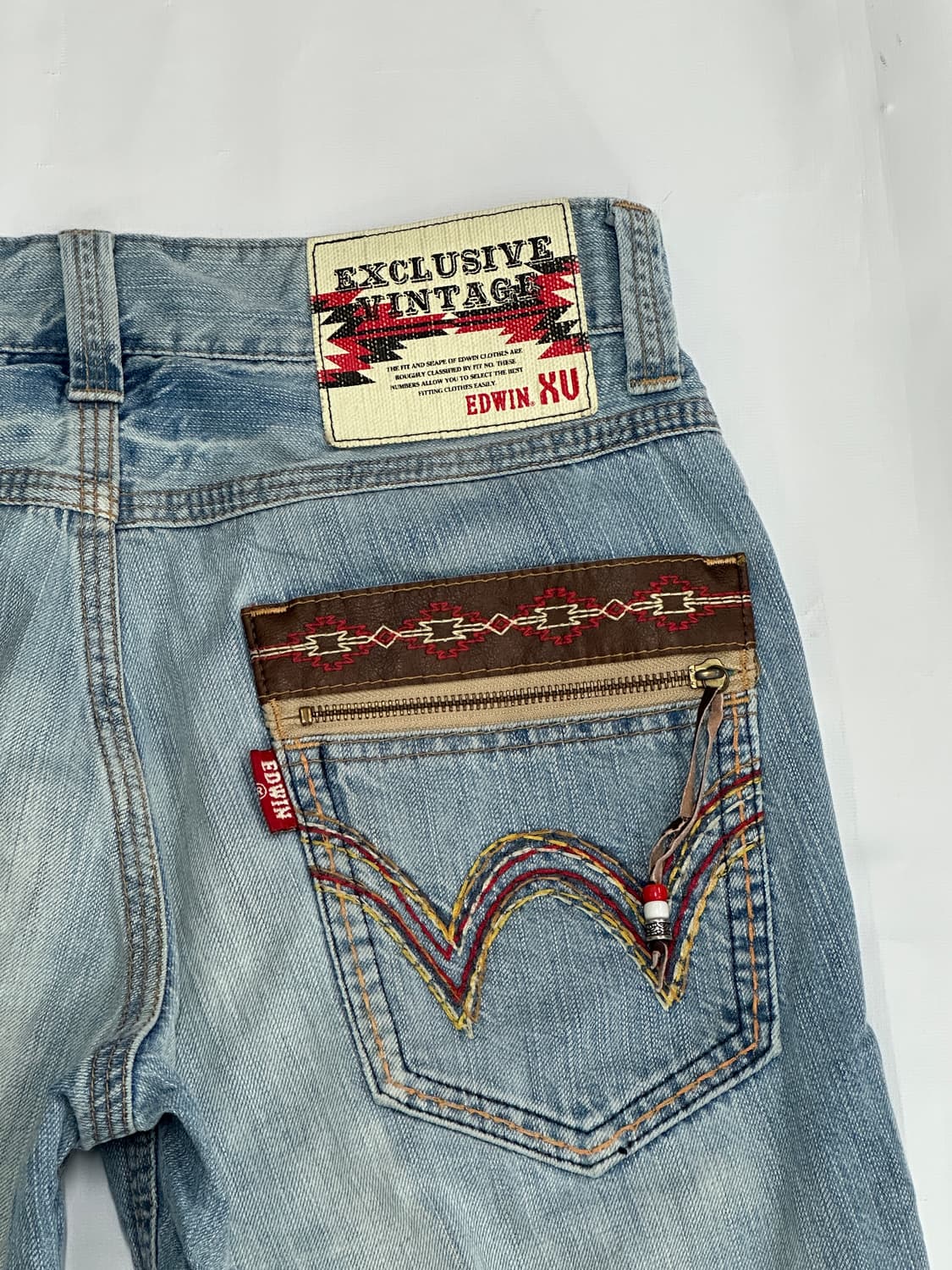 재팬 에드윈 보헤미안 연청 백포인트 빈티지 워싱 5부데님팬츠 반바지 상품이미지5