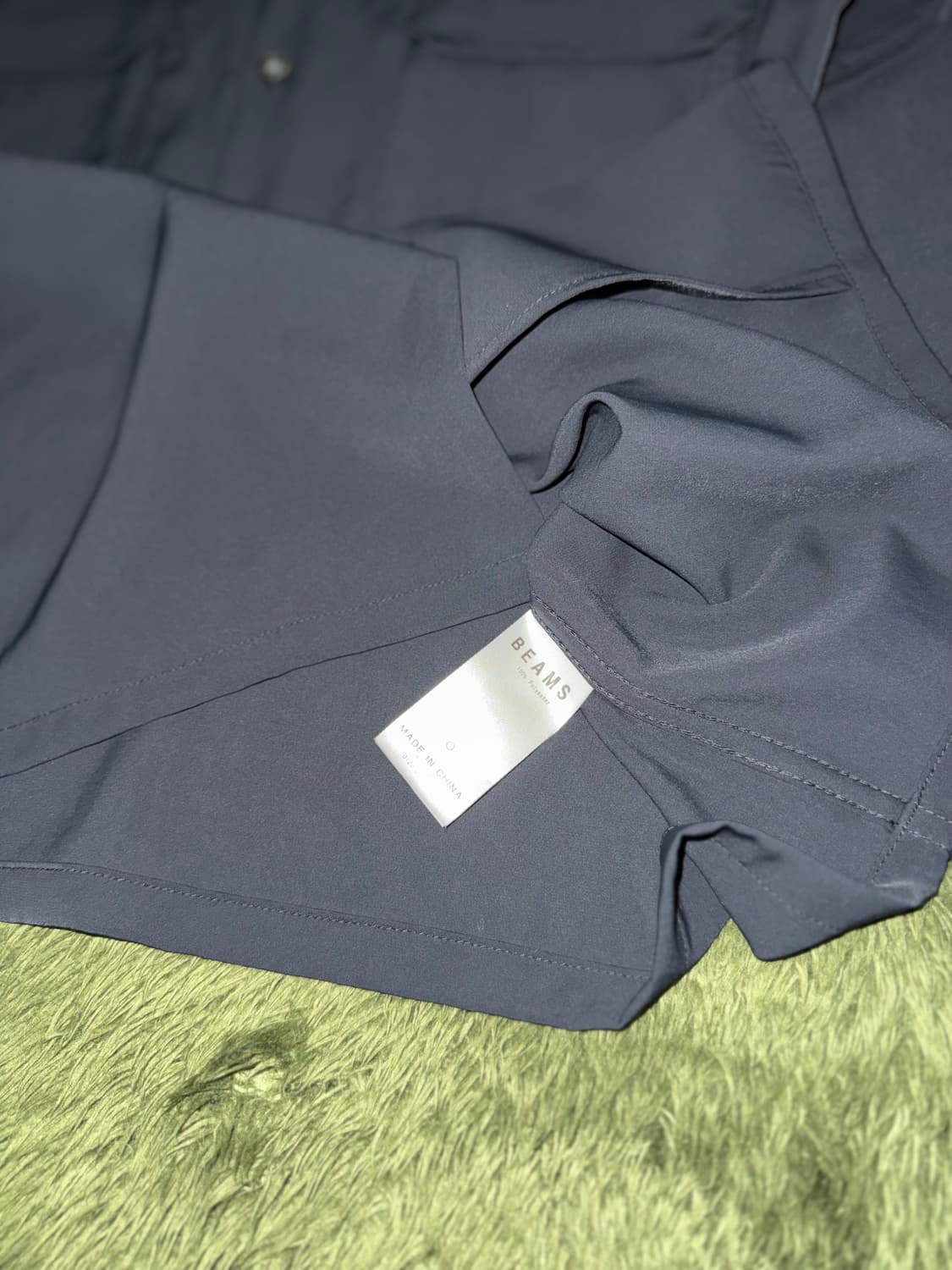 [S] BEAMS JAPAN 빔즈 오픈카라 폴리 셔츠 블랙 상품이미지6