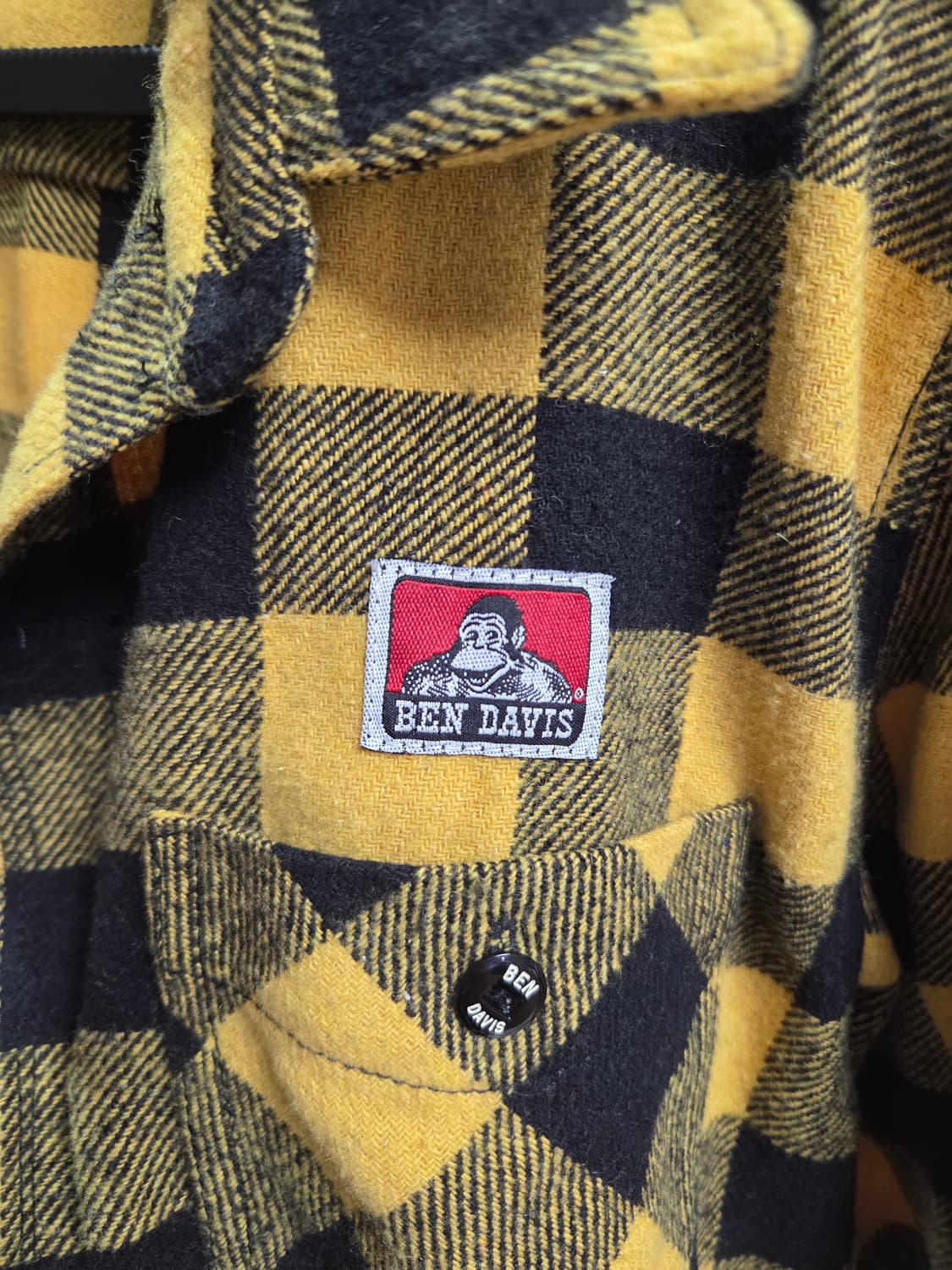 벤 데이비스 플란넬 체크 셔츠(옐로우/블랙, L) 상품이미지4