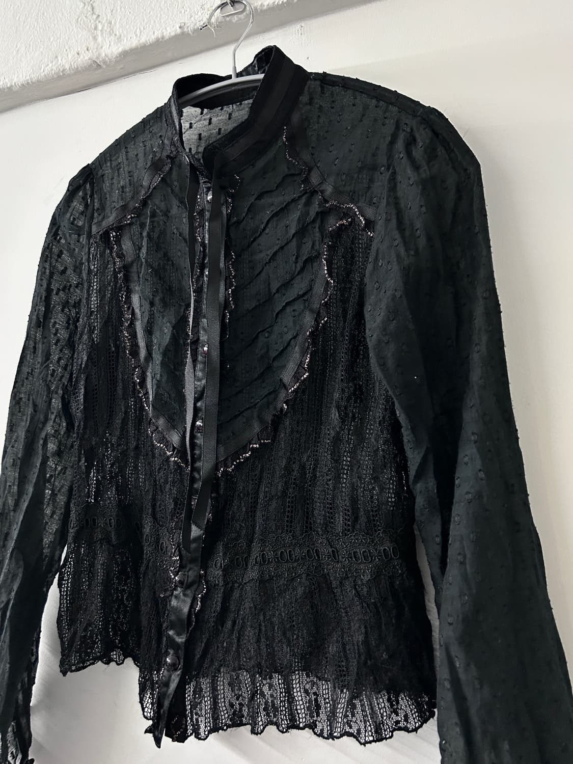 레이스 프릴 고딕 블라우스 상품이미지6