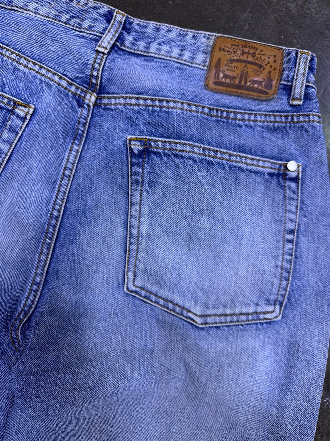 mod.9 모드나인 레트로 빈티지 스톤워싱 와이드핏 데님팬츠 32 상품이미지7