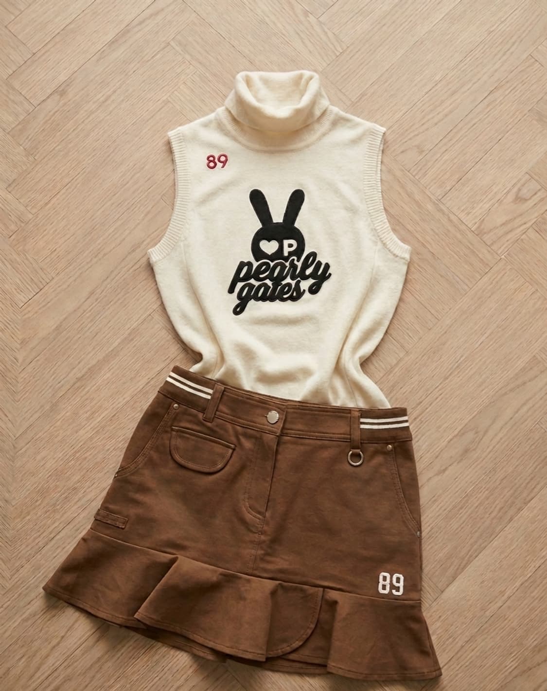 [정품] 파리게이츠(PEARLY GATES) 여성용 큐롯 스커트 (브라운 상품이미지1