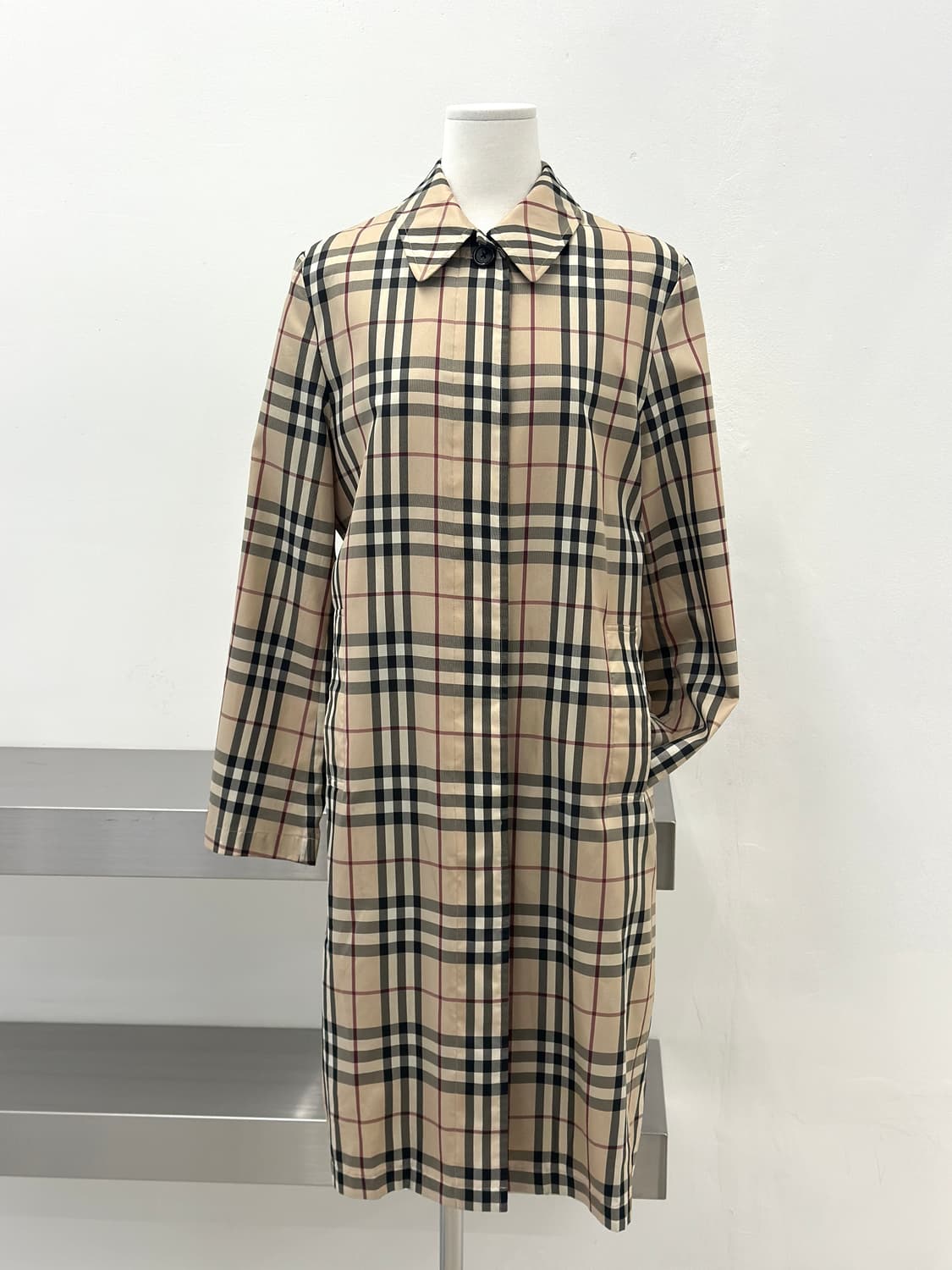 버버리 노바체크 싱글 롱 코트  상품이미지1