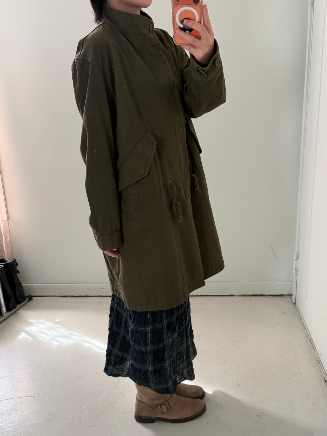 일본빈티지 피쉬테일 카키 야상 상품이미지2