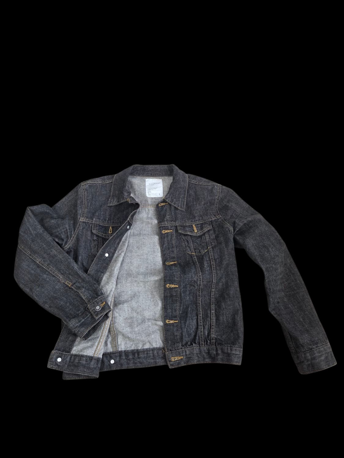 크롭 흑청 옐로우 스티치 트러커 상품이미지1