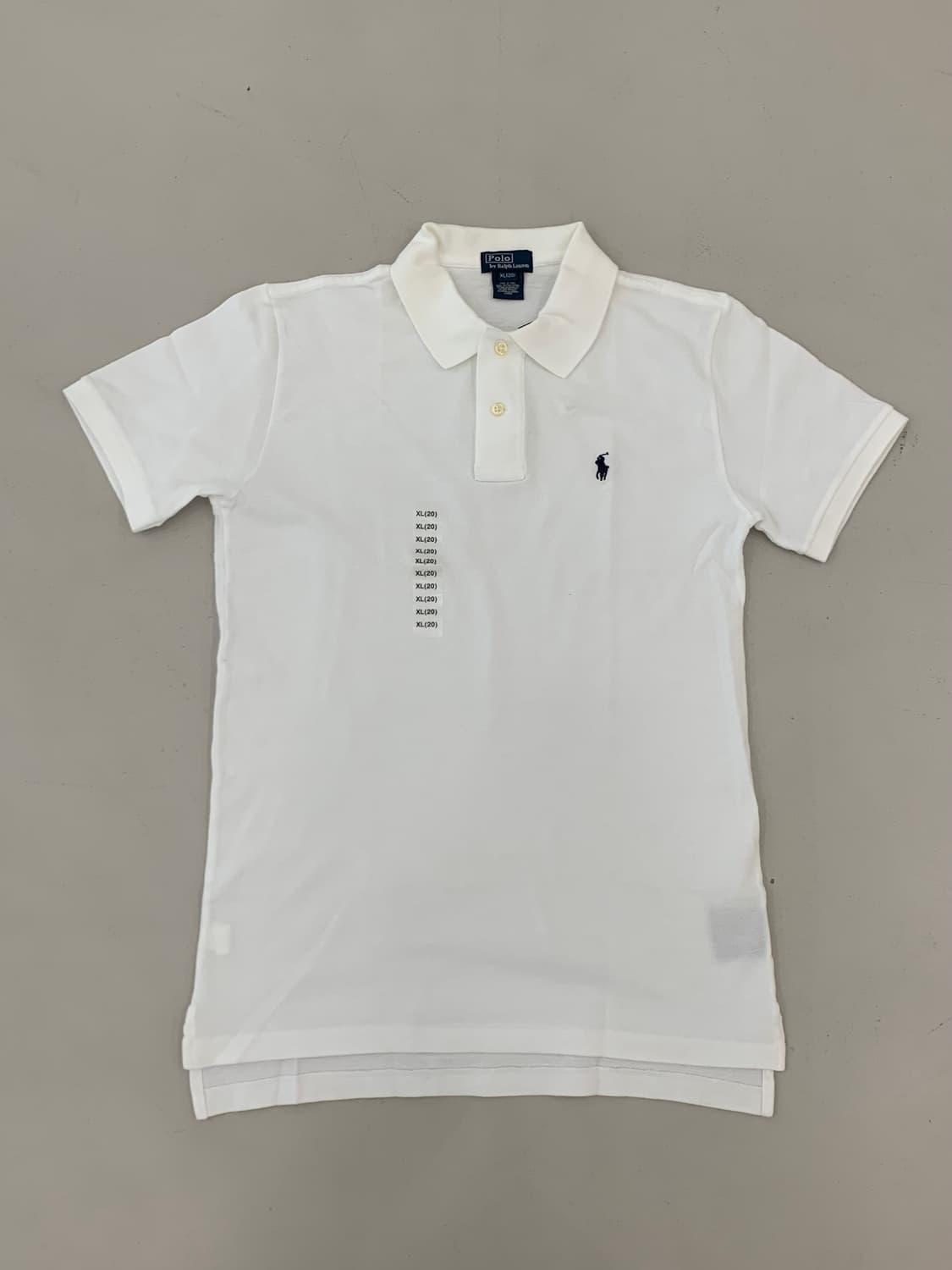 폴로 랄프로렌 보이즈 반팔 카라티 화이트 XL(20) 상품이미지1