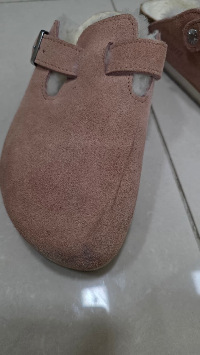 버켄스탁 보스턴 퍼 핑크 슬리퍼 245사이즈 (고급 비브람 밑창 완료) 상품이미지3