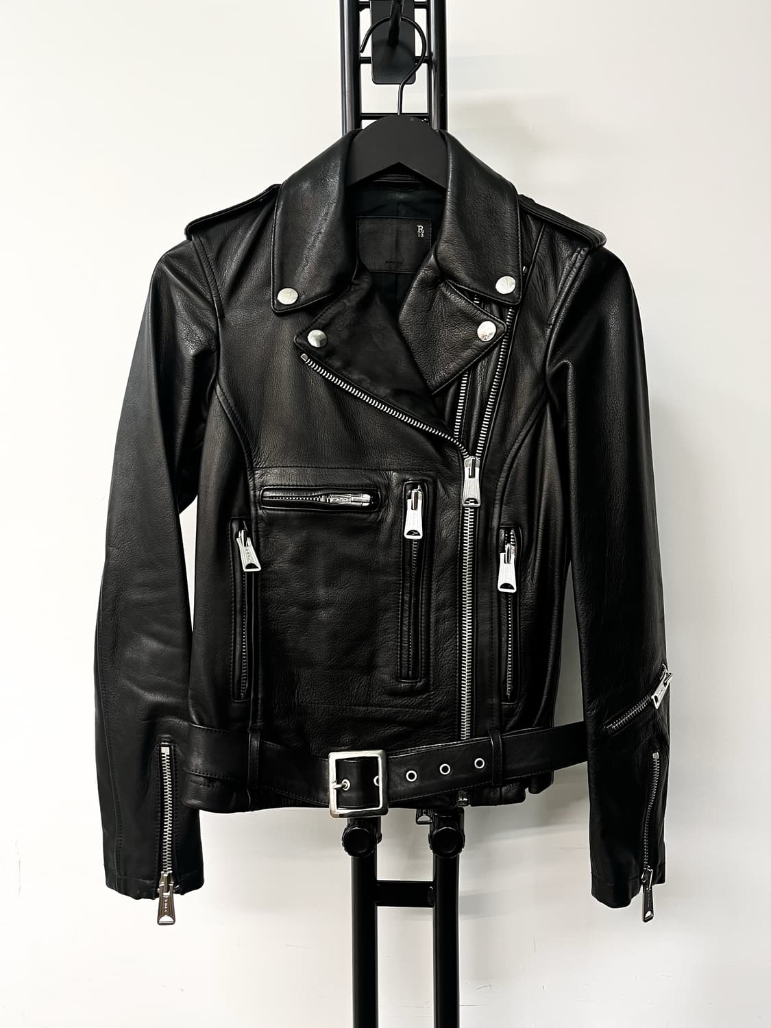 알써틴 클래식 모토 레더 바이커 자켓 상품이미지1