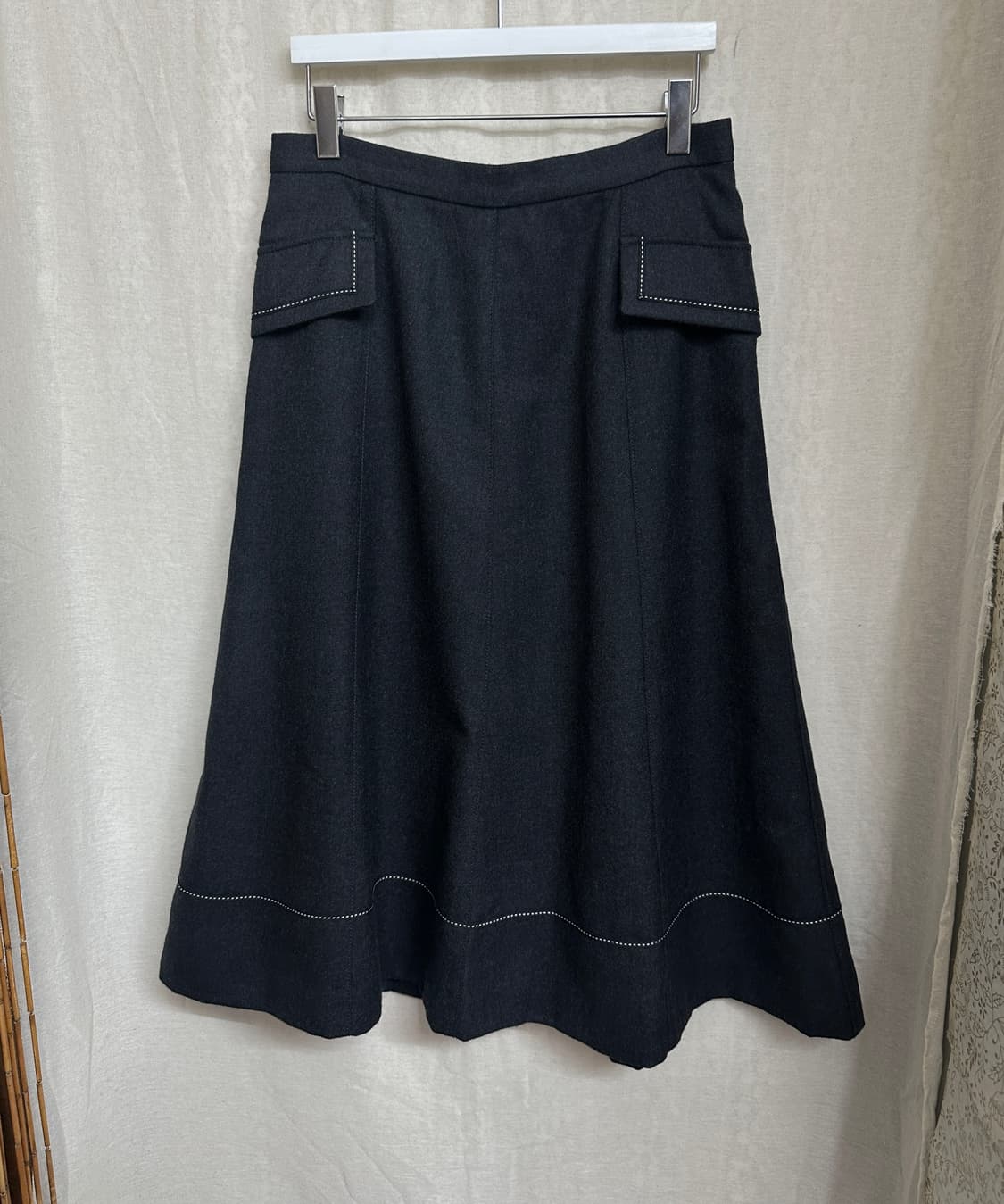 blanc basque stitch wool skirt 상품이미지1