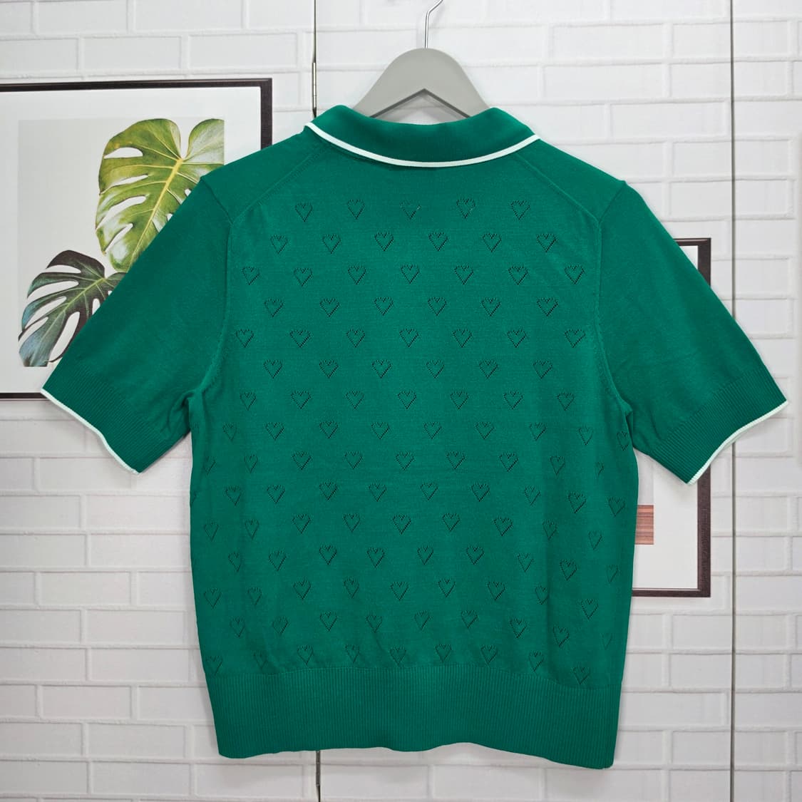 25SS 베네통 여성 반팔 칼라 니트 티셔츠 100(L)사이즈 새상품급 상품이미지6