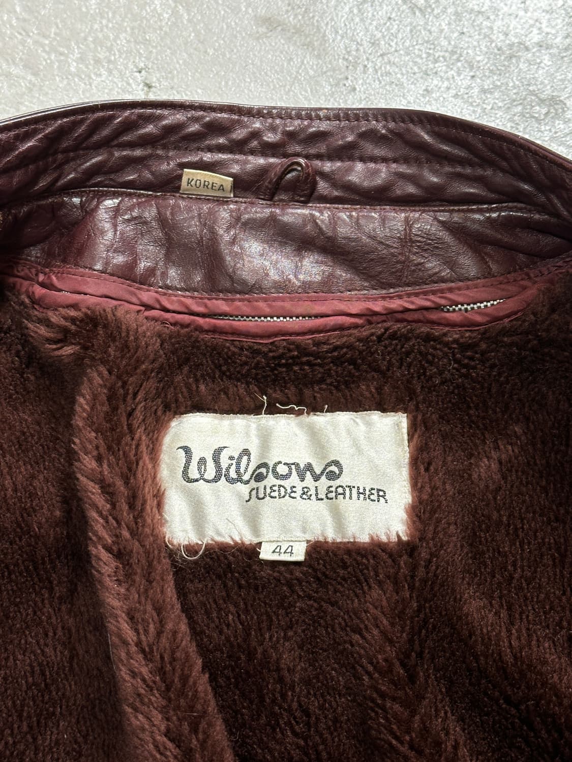 80's 빈티지 버건디 레더 크롭 자켓 빈티지 가죽자켓 상품이미지8