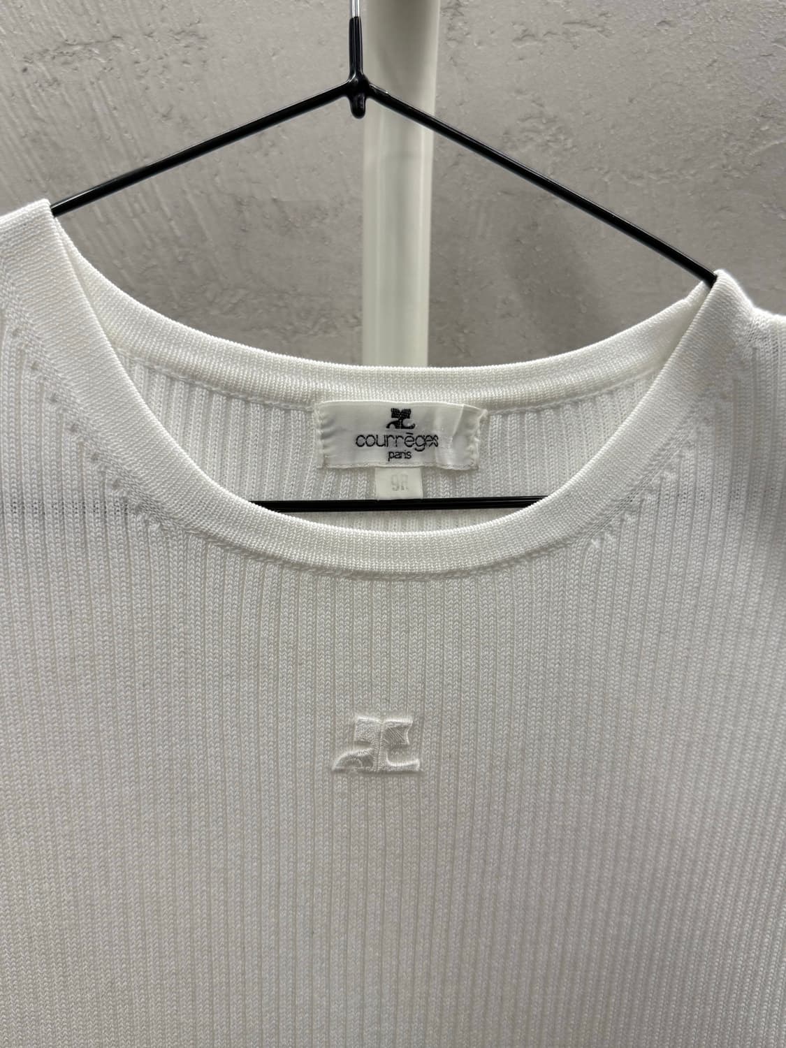 courreges 꾸레쥬 골지 반팔 화이트 9R 상품이미지4