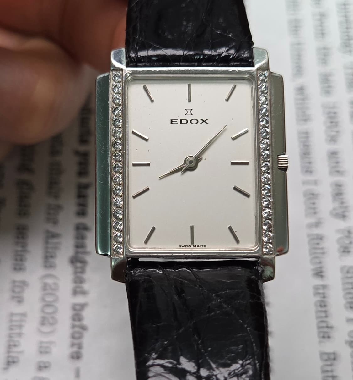 빈티지 에독스(EDOX) 사각탱크 실버판 울트라슬림 쿼츠  상품이미지1