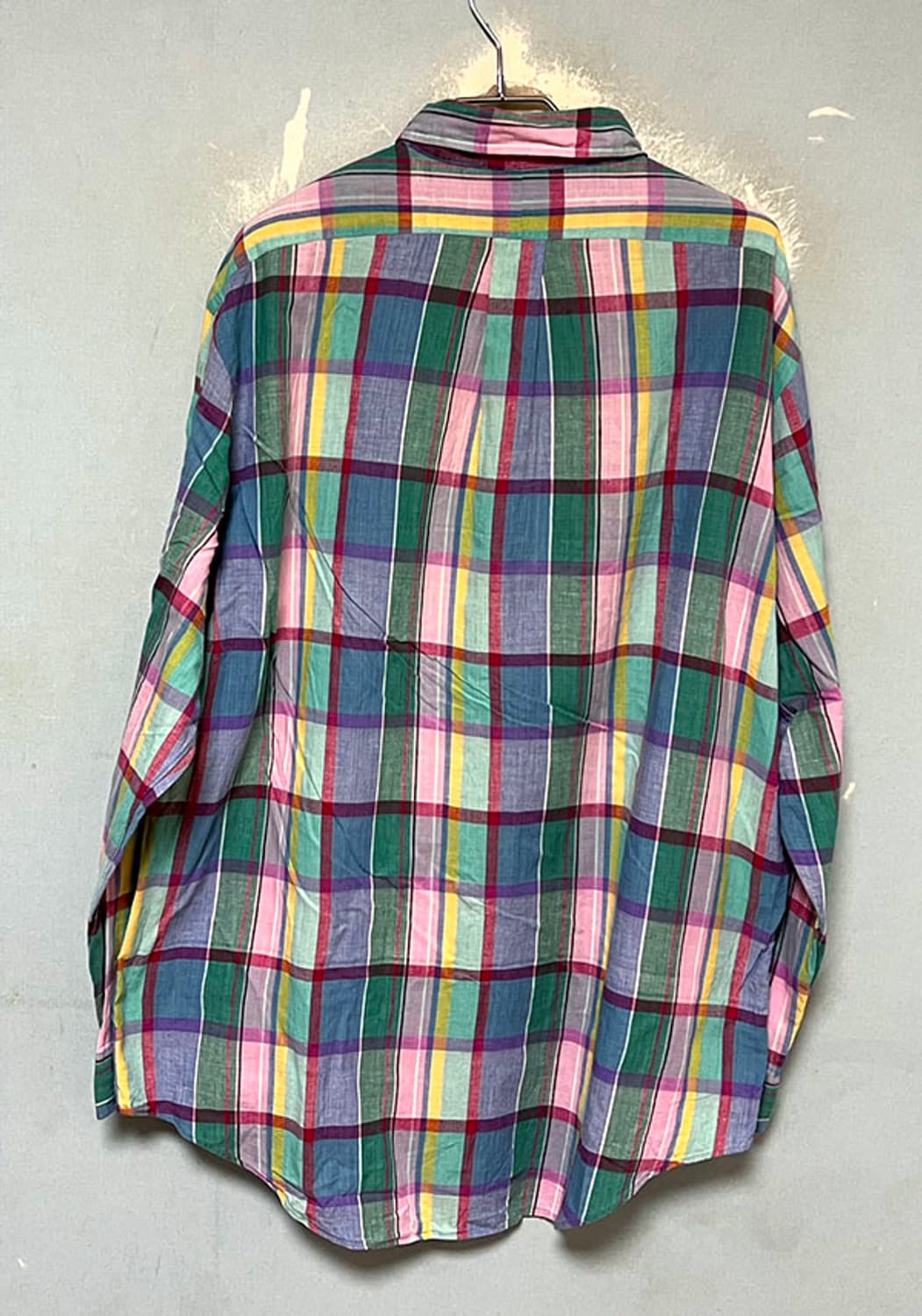 폴로 90s 자이언트 마드라스 체크셔츠 춘하 핸드우븐 XL 105  상품이미지2