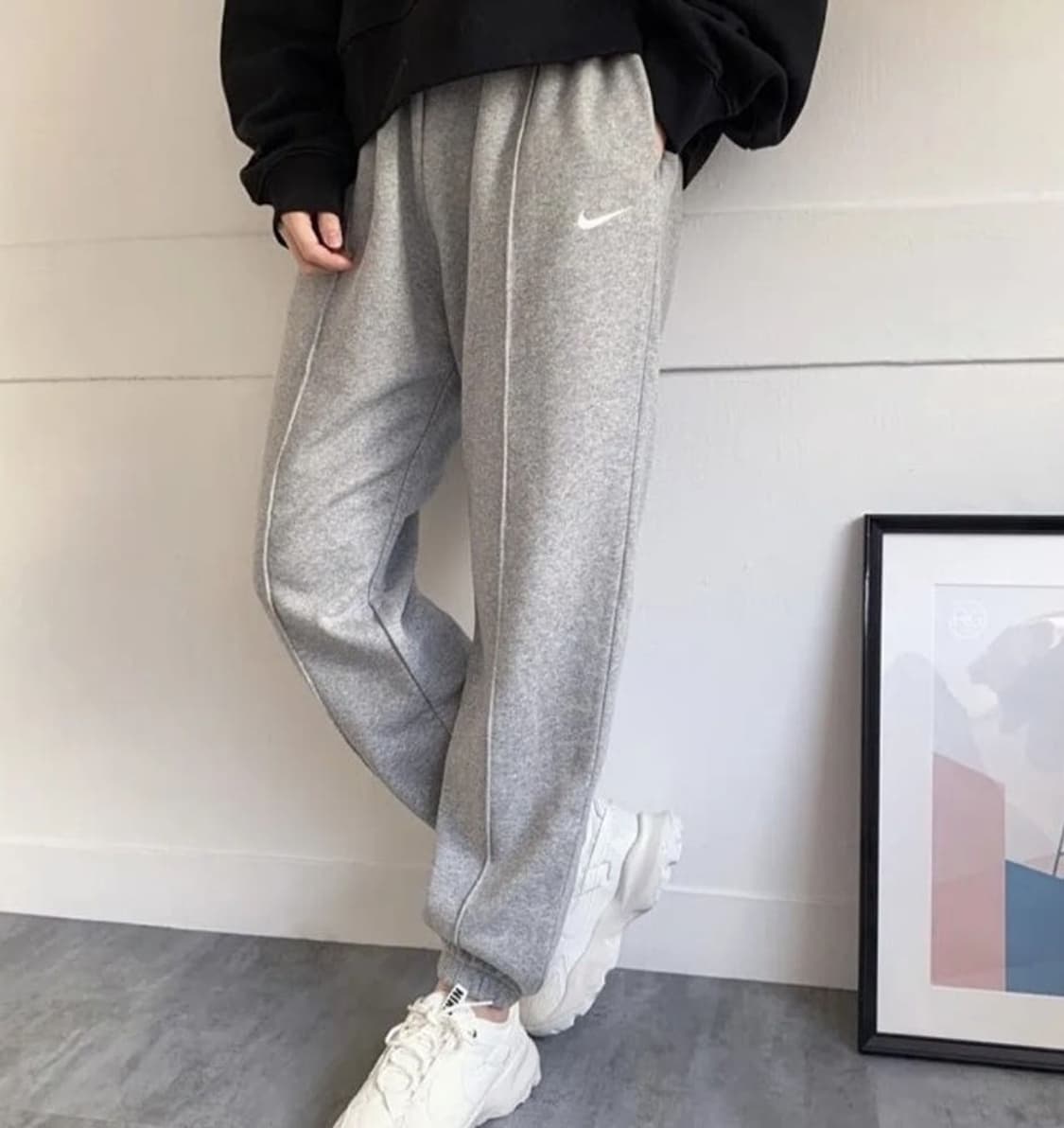 나이키 우먼스 에센셜 플리스 기모 트레이닝 팬츠 S 상품이미지1