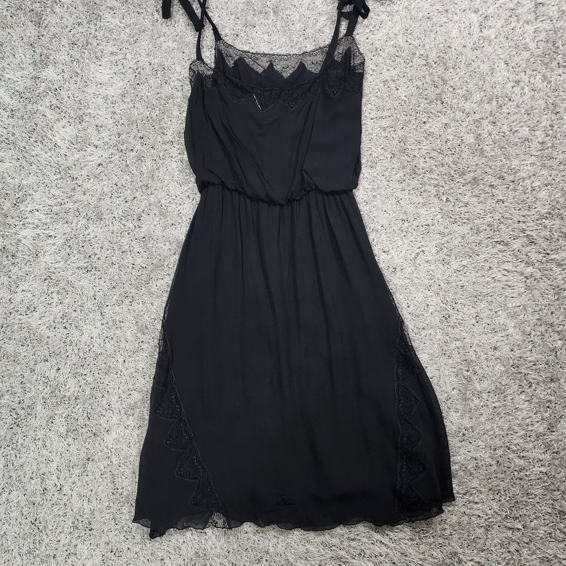 블루마린 실크 끈나시 원피스 42 상품이미지6