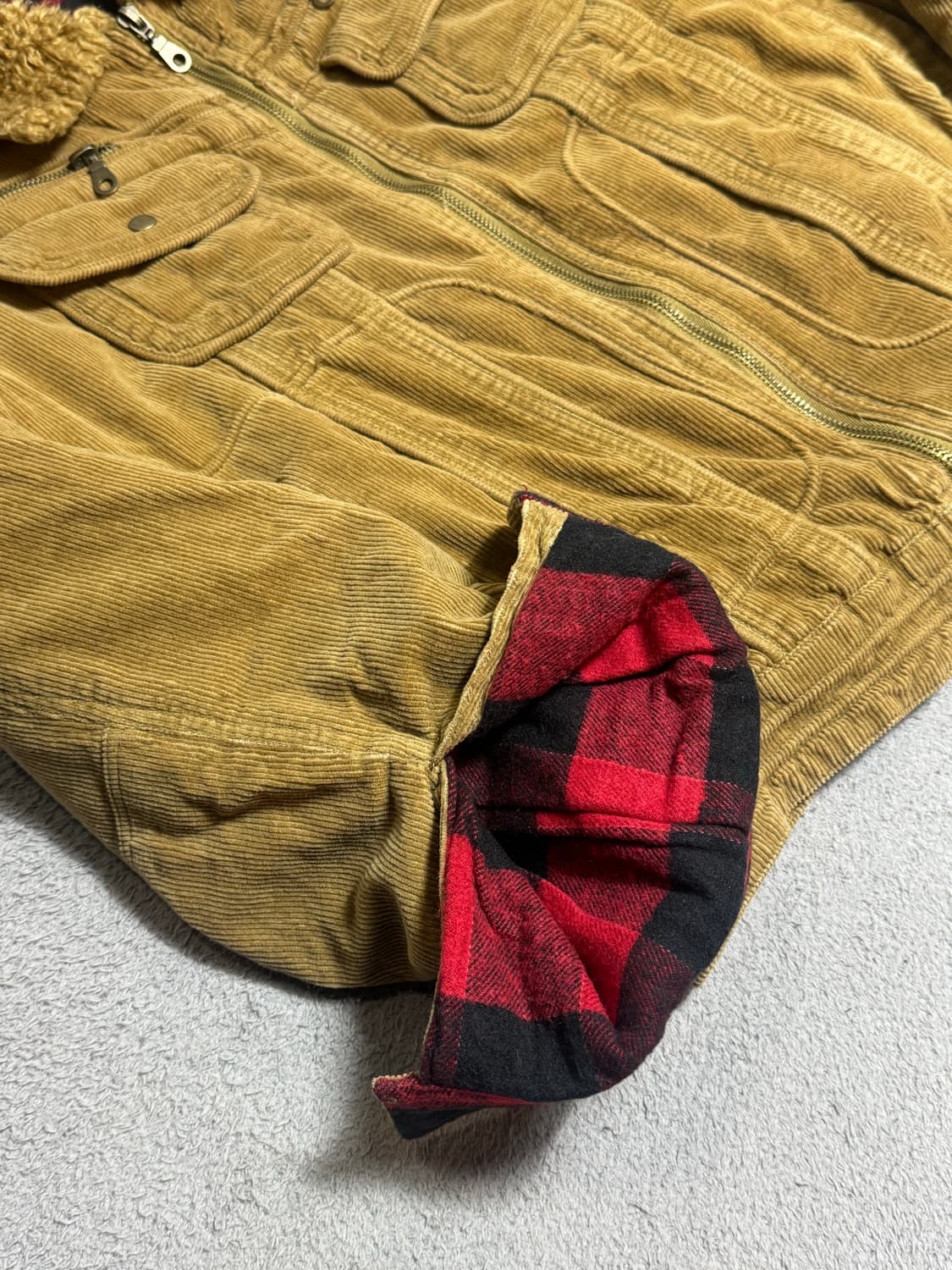 남녀공용 DIESEL 디젤 코듀로이 쉐르파 트러커 자켓 M 00s 상품이미지4