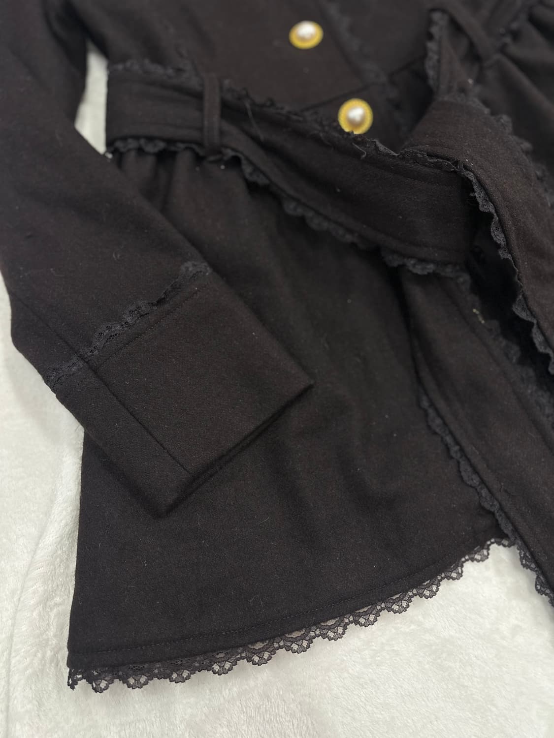 (0)트랄라라 레이스프릴 리본코트 딥브라운  상품이미지4