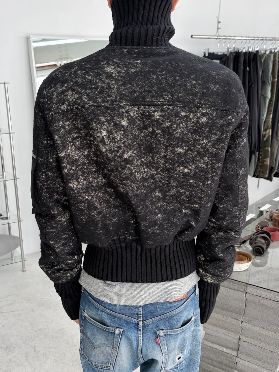 gazzarrini 디스트레스드 울 봄버 자켓 상품이미지3