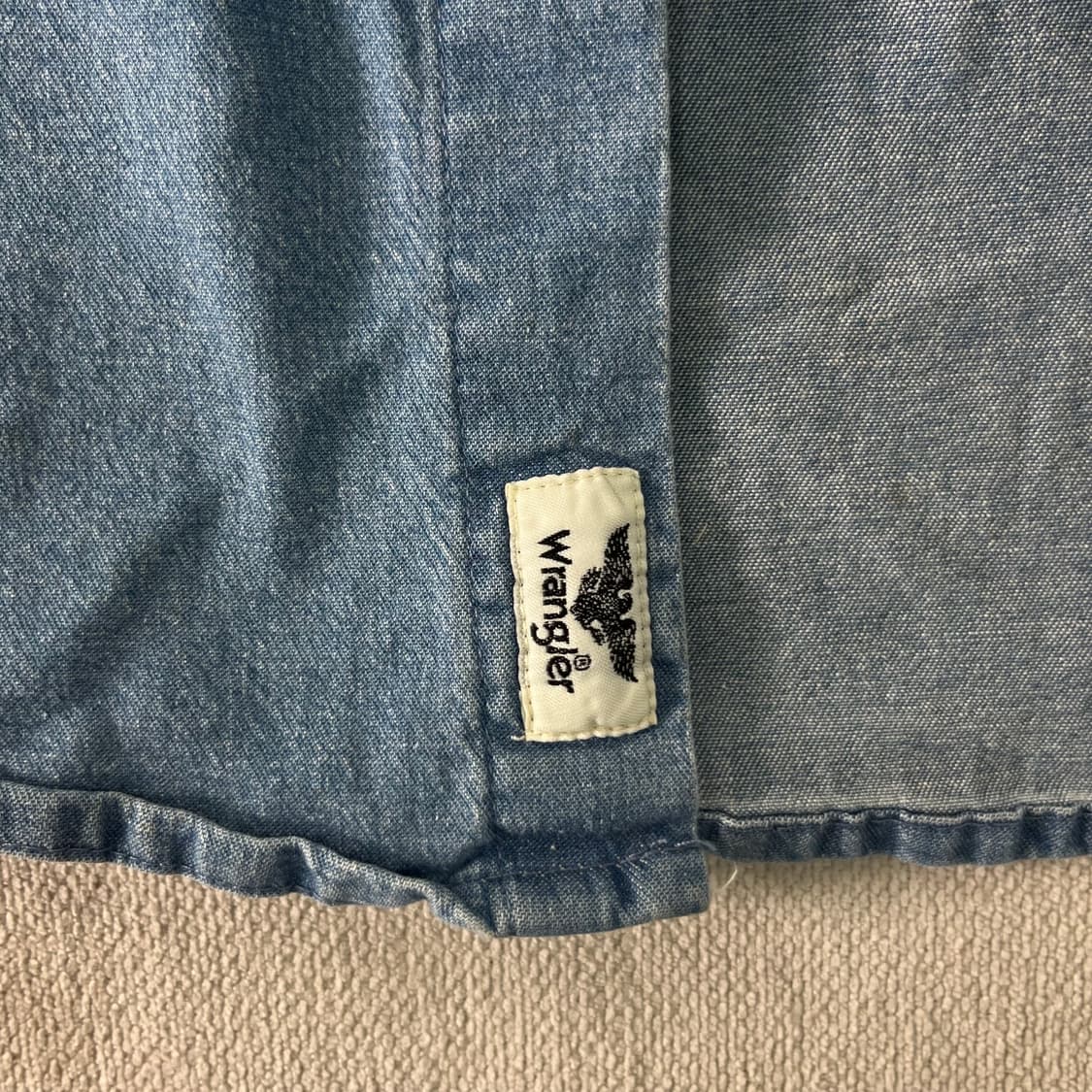 100 랭글러 데님 90S 투포켓 반팔 셔츠 상품이미지5