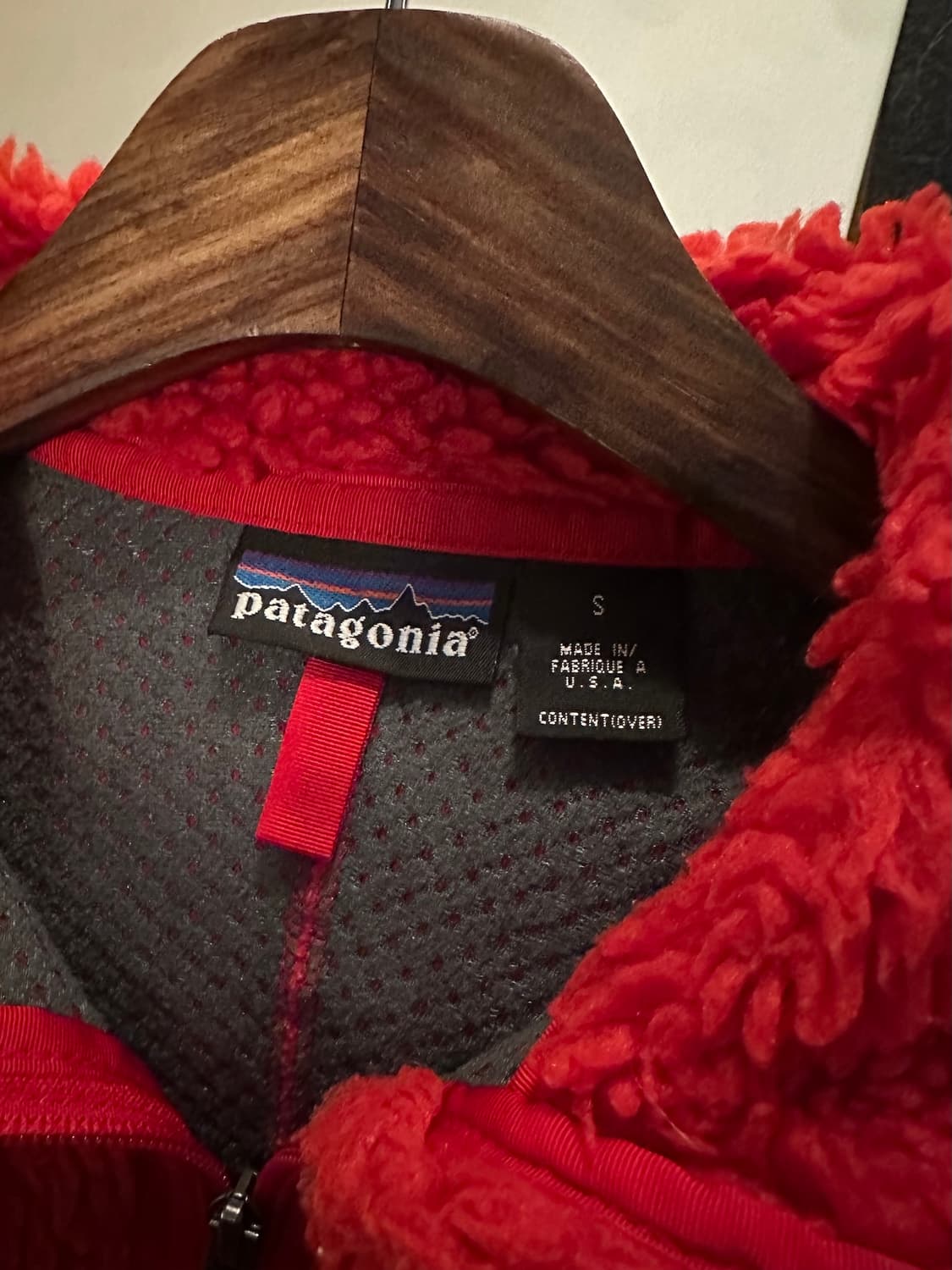 USA 빈티지 파타고니아 딥파일 레드 자켓 S 상품이미지4
