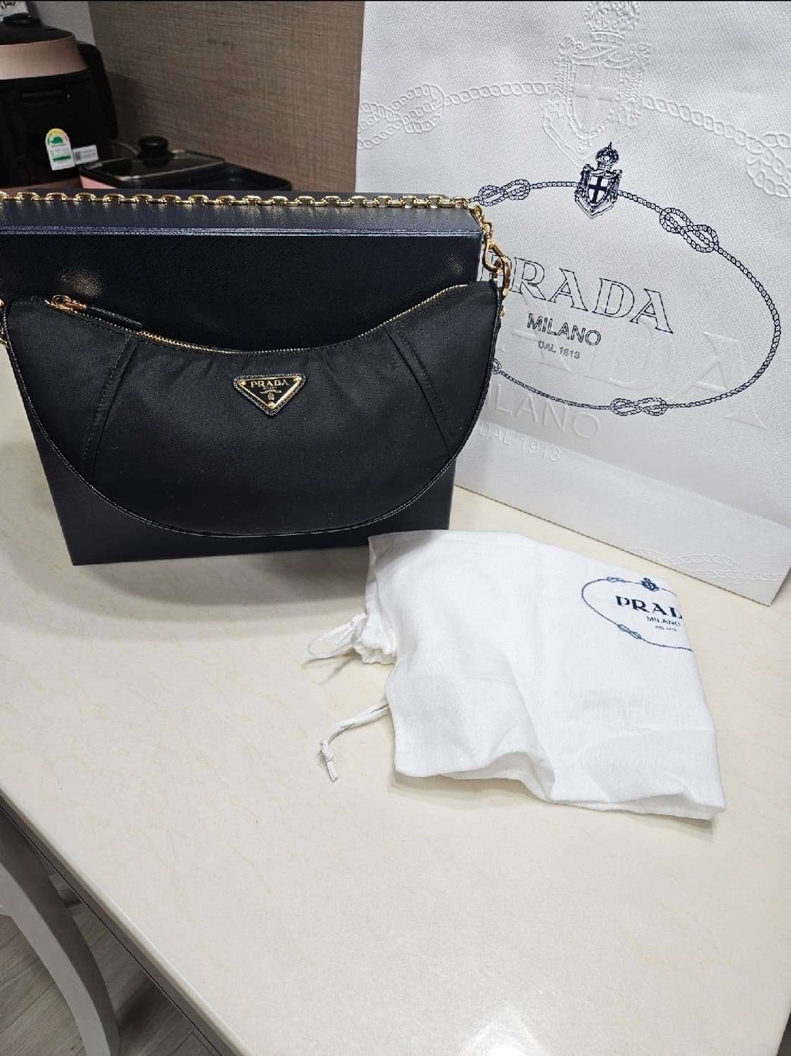 프라다 블랙 체인 숄더백(풀구성) 상품이미지6
