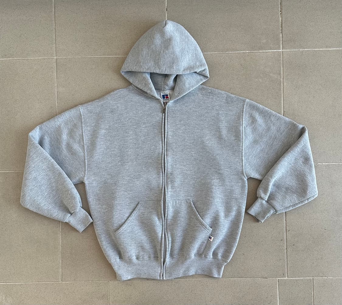 90s 빈티지 러셀 후드집업 그레이 L 상품이미지1