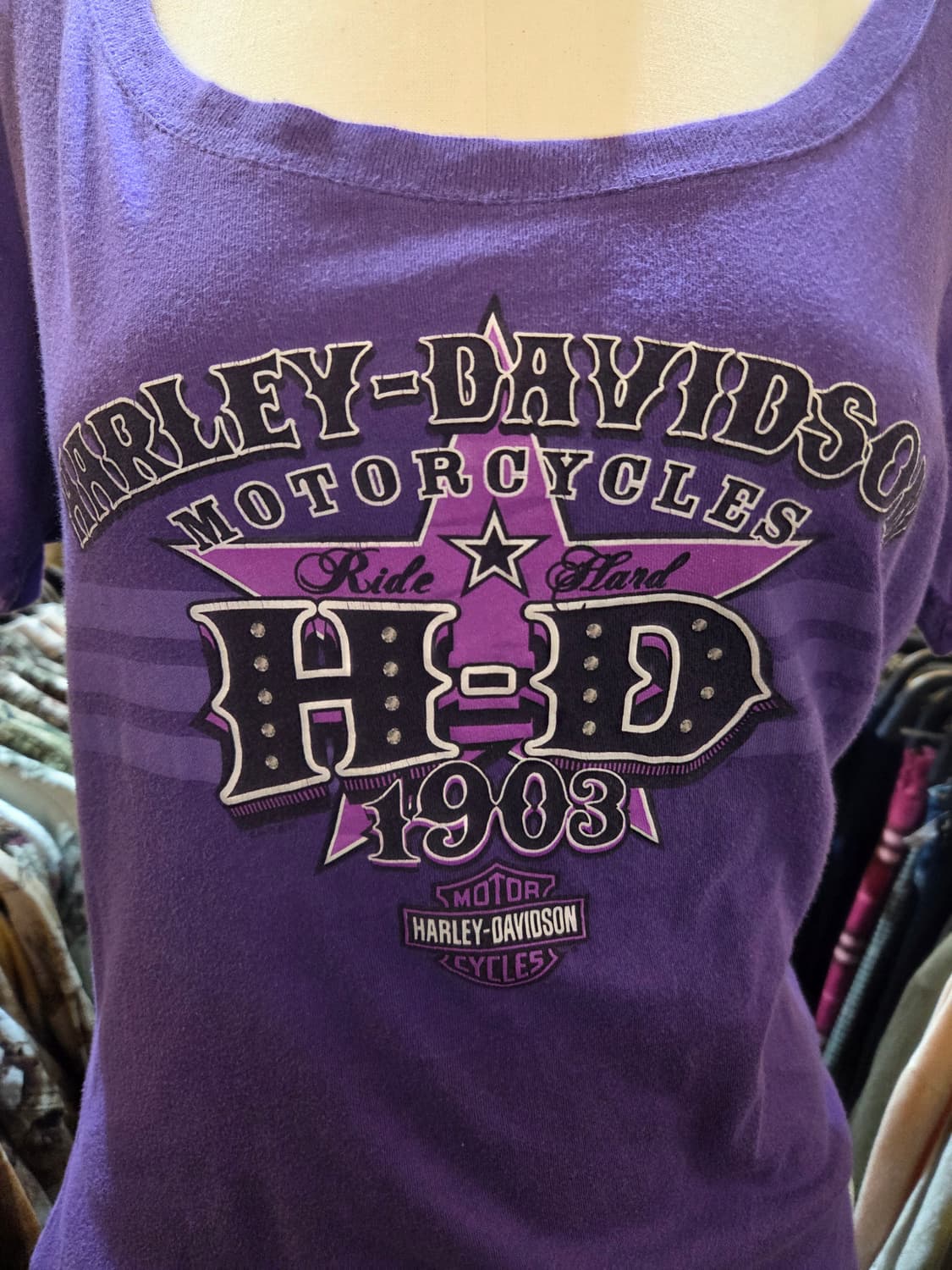 할리데이비슨 퍼플 반팔티 상품이미지3