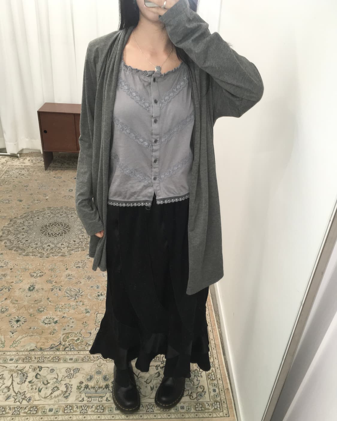 그레이 오픈 롱 가디건 상품이미지5