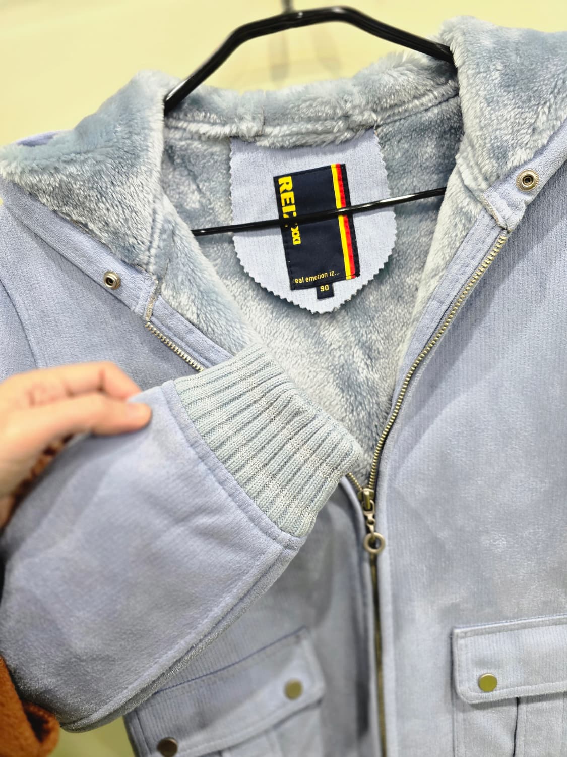 유럽수입 퍼 안감 후드 집업 자켓 상품이미지9