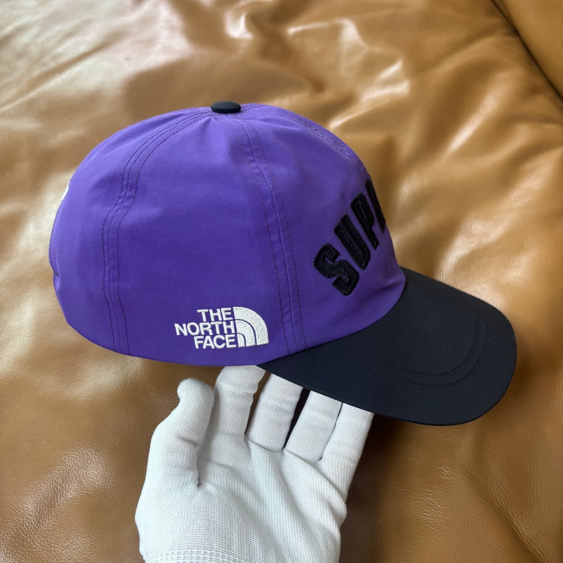 슈프림 노스페이스 고어텍스 6패널 볼캡 모자 아크 로고 퍼플 블랙 상품이미지3
